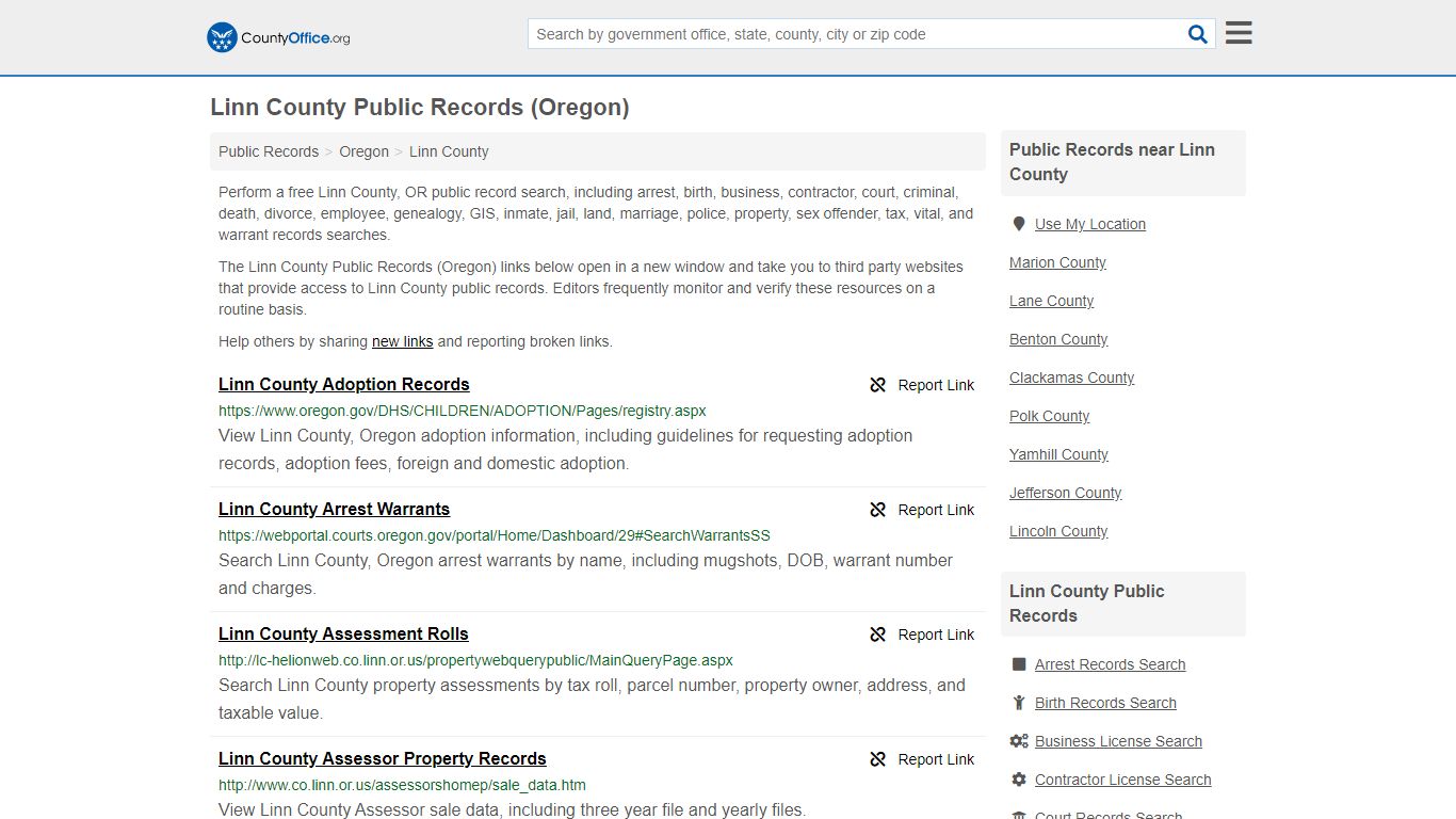 Linn County Public Records (Oregon) - County Office